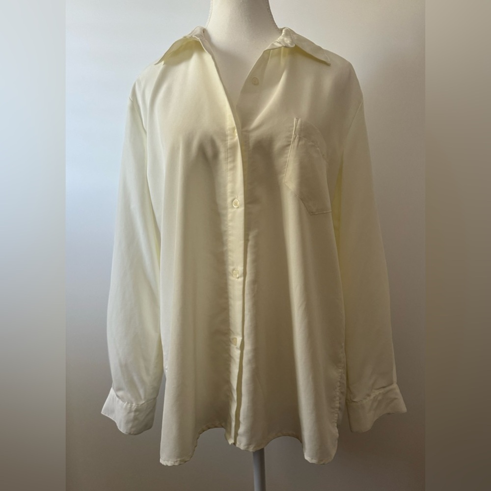 Notations Cream Color Button Down Blouse Size M - image 3